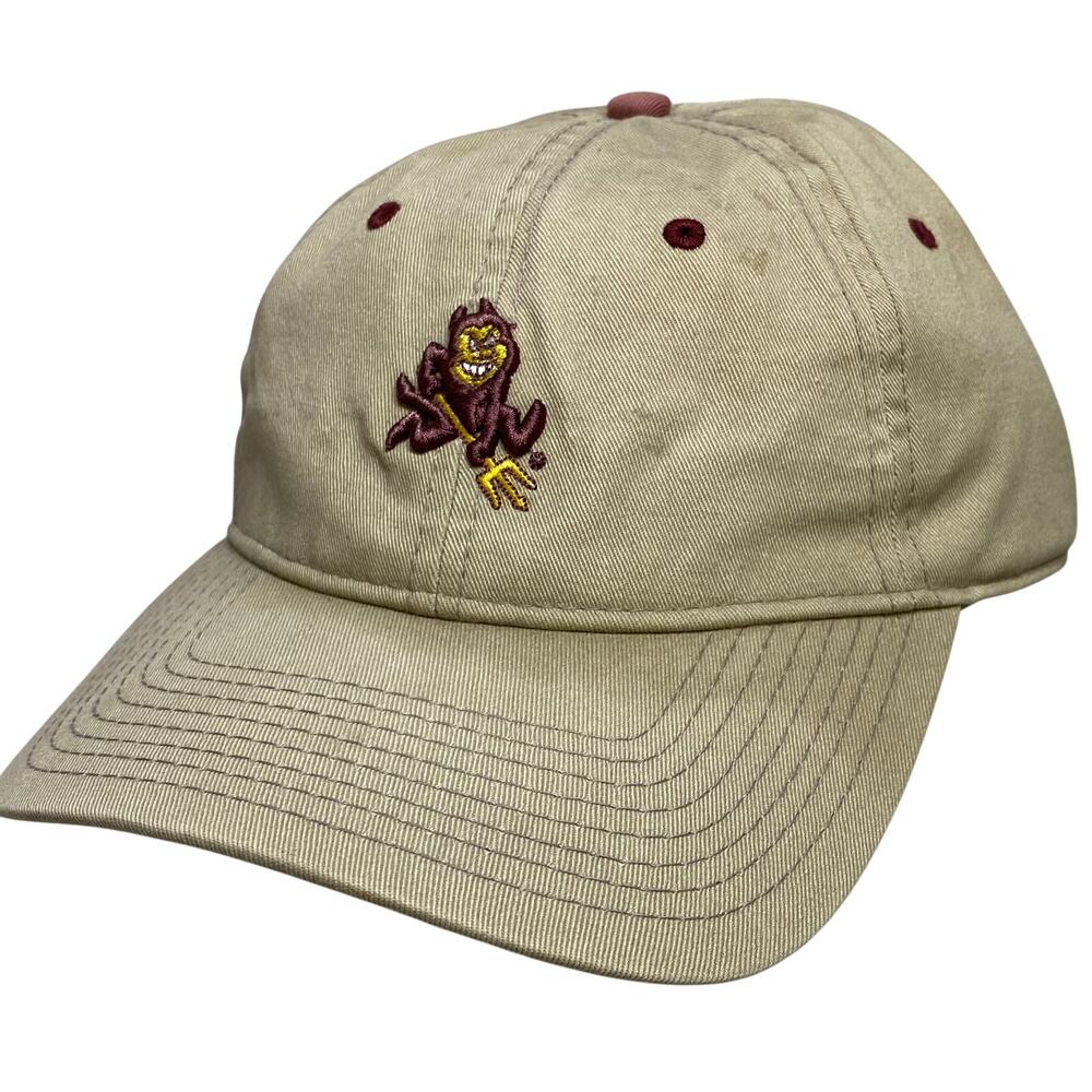 Vintage Arizona State Sun Devils "Sparky" Clean Up Cap Hat Khaki Embroidered New